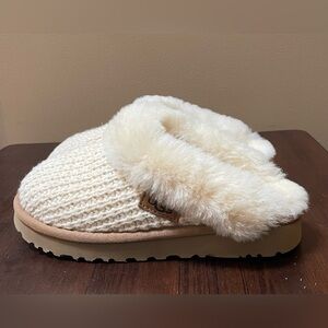 UGG Cluggette Knit Slipper, Cream, Women’s size 7